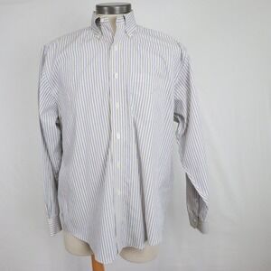 Brooks Brothers Shirt Mens Large Non Iron Pocket Button Down Striped Long Sleeve